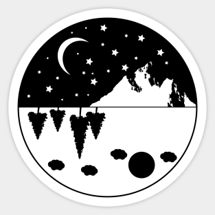 Night and Day Sticker